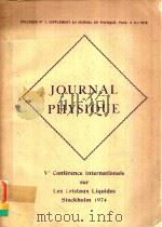 JOURNAL DE PHYSIQUE VE CONFERENCE INTERNATIONALE SUR LES CRISTAUX LIQUIDES STOCKHOLM 1974（1974 PDF版）