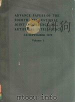 ADVANCE PAPERS OF THE FOURTH INTERNATIONAL JOINT CONFERENCE ON ARTIFICIAL INTELLIGENCE 3-8 SEPTEMBER（1975 PDF版）