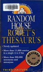 Random House Roget's thesaurus.Third Edition   1998  PDF电子版封面  0345400941  New York: Ballantine Books 