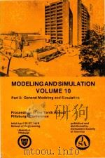 Modeling and Simulation Volume 10 Part 5: General Modeling and Simulation Procedings of the Tenth an（1979 PDF版）