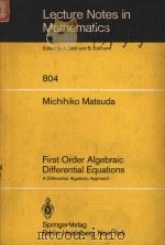 First order algebraic differential equations : a differential algebraic approach   1980  PDF电子版封面  0387099972  Michihiko Matsuda 