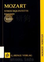 STREICHQUINTETTE BAND Ⅲ STUDIEN-EDITION     PDF电子版封面    W.A.MOZART ERNST HERTTRICH WOL 