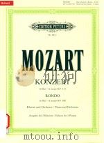 KONZERT D-DUR NR.12/KV 414 RONDO KV 386 FUR KLAVIER UND ORCHESTER     PDF电子版封面    WOLFGANG AMADEUS MOZART 