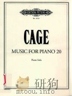 MUSIC FOR PIANO 20 PIANO SOLO     PDF电子版封面    JOHN CAGE 