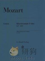 KLAVIERSONATE F-DUR KV 280     PDF电子版封面    WOLFGANG AMADEUS MOZART ERNST 