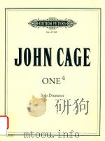 ONE(4) FOR SOLO DRUMMER FOR FRITZ HAUSER   1990  PDF电子版封面    JOHN CAGE 
