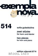 EXEMPLANOVA 514 ZWEI STUCKE FUR HORN UND KLAVIER TWO PIECES FOR HORN AND PIANO     PDF电子版封面    SOFIA GUBAIDULINA 