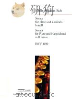 SONATE FUR FLOTE UND CEMBALO H-MOLL SONATA FOR FLUTE AND HARPSICHORD IN B MINOR BWV 1030     PDF电子版封面    JOHANN SEBASTIAN BACH BARTHOLD 