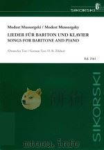LIEDER FUR BARITON UND KLAVIER SONGS FOR BARITONE AND PIANO   1969  PDF电子版封面     