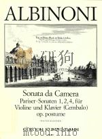 TOMASO ALBINONI SONATA DA CAMERA OP.POSTUME VIOLINO   1983  PDF电子版封面     