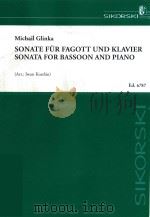 SONATE FUR FAGOTT UND KLAVIER SONATA FOR BASSOON AND PIANO     PDF电子版封面     