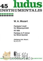 LUNDUS INSTRUMENTALIS 45 FANTASIE F-MOLL FUR BLASERQUINTETT KV 608 FANTASY IN F-MINOR FOR WIND QUINT（1958 PDF版）