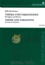 THEMA UND VARIATIONEN FUR FAGOTT UND KLAVIER THEME AND VARIATIONS FOR BASSOON AND PIANO FAGOTT/BASSO（1978 PDF版）