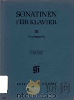 SONATINEN FUR KLAVIER Ⅲ ROMANTIK URTEXT     PDF电子版封面     