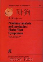 Nonlinear analysis and mechanics Heriot-Watt symposium Volume IV（1979 PDF版）
