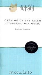 Catalog of the Salem congregation music（1980 PDF版）