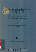 THEMATISCHER KATALOG DER MUSIKHANDSCHRIFTEN 5 STADTPFARKIRCHE ST.JAKOBUS UND TIBURTIUS IN STRAUBING   1995  PDF电子版封面  9783873280795   