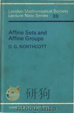 Affine sets and affine groups   1980  PDF电子版封面  052122909X  cD. G. Northcott. 