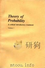 Theory of probability A critical introductory treatment Volume 1（1990 PDF版）