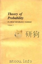 Theory of probability A critical introductory treatment Volume 2（1990 PDF版）