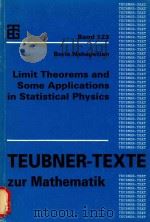 Limit theorems and some applications in statistical physics（1991 PDF版）