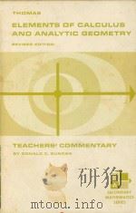 Elements of calculus and analytic geometry Teacher's Commentary Revised Edition   1967  PDF电子版封面     