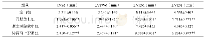 表1 各组大鼠心脏结构IVSd、LVPWd、LVIDd、LVIDs变化 (±s, n=8)