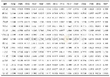 表2 2004～2017年安徽省各地市的综合效率(CE)状况