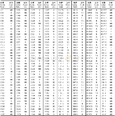 《表2 对大斑病表现抗性的种质》