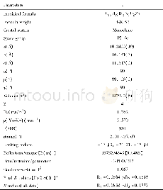 《Table 1 Crystallographic data for complex 1》