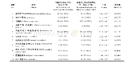 《表1 差异表达蛋白的KEGG代谢通路富集分析Tab.1 KEGG pathway enrichment analysis of differently expressed proteins (DEP