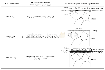 表2 不同Cr含量及喷丸奥氏体钢氧化层结构