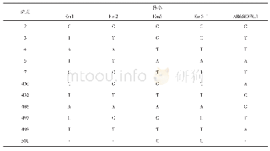 表6 以EM1为代表的4个分离株NADH1基因的变异位点及碱基序列变化情况
