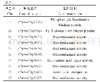 表6 大豆6号与19号染色体产量相关性状候选基因