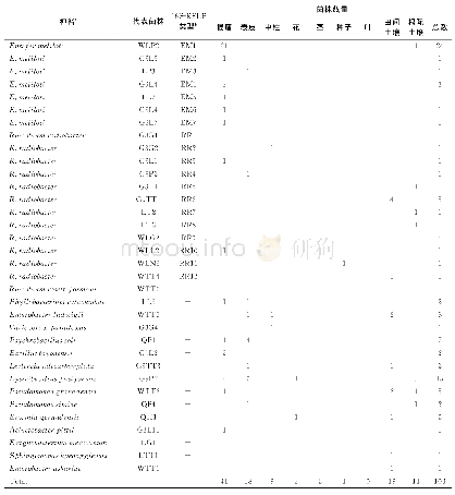 《表3 代表菌株不同种在各部位组织的分布》