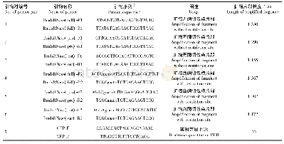 表1 BmdsRNase编码基因扩增的引物