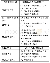 表1 战略性新兴产业统计口径