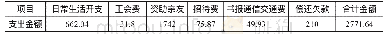 《表3:1957年支出情况》