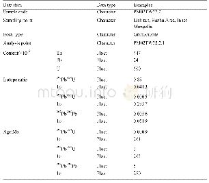 Table 4 Data structure of the zircon U–Pb isotopic dating data
