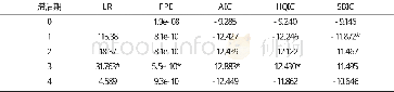 《表2 VAR模型最优滞后阶数的选择》