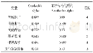 《表2 各个变量信度分析结果》