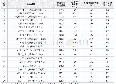 《表2 2018年中小型电机行业经济效益综合指数前20名企业》