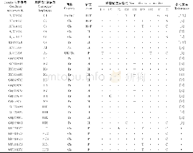 《表2 中国与全球各地蛔虫ITS1的基因型/单倍型的部分多态性位点Table 2 The partial ITS1polymorphic sites on genotypes/haplotypes o