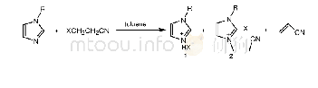 《表1 咪唑衍生物与不同的β-卤代丙腈的反应》