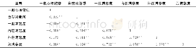 《表2 工作满意度与一般心理健康、自我效能感的相关关系》