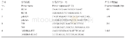 表2 引物序列：番茄青枯菌分离与三重PCR体系建立