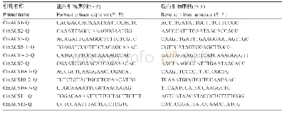 表4 ACS基因定量检测引物序列