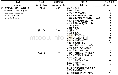 表1 扶贫开发绩效评估指标体系及权重