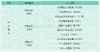表5 桐庐县产城融合评价指标体系各指标权重表