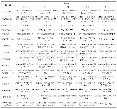 《表2 各指标因子评分标准》